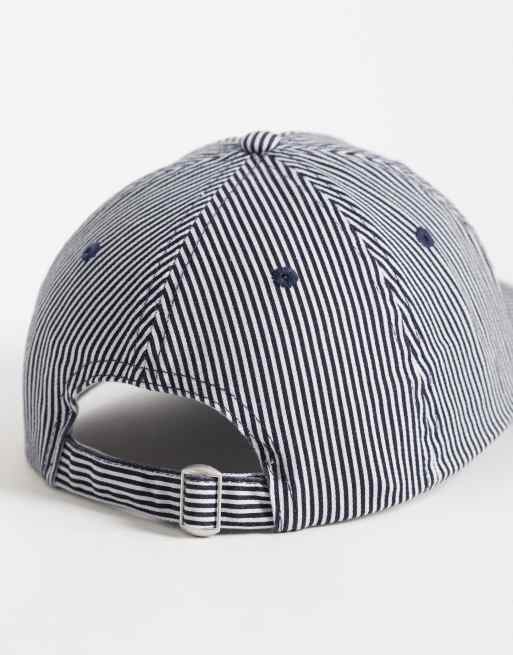 Sweaty Betty azure lifestyle cap in navy blue stripes, 2 of 3