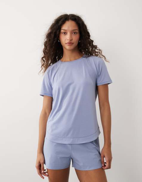 Sweaty Betty – Breathe Easy – Niebieski T-shirt siateczkowy - view 1