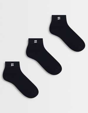 Sweaty Betty Essentials 3 pack mini crew sock in black