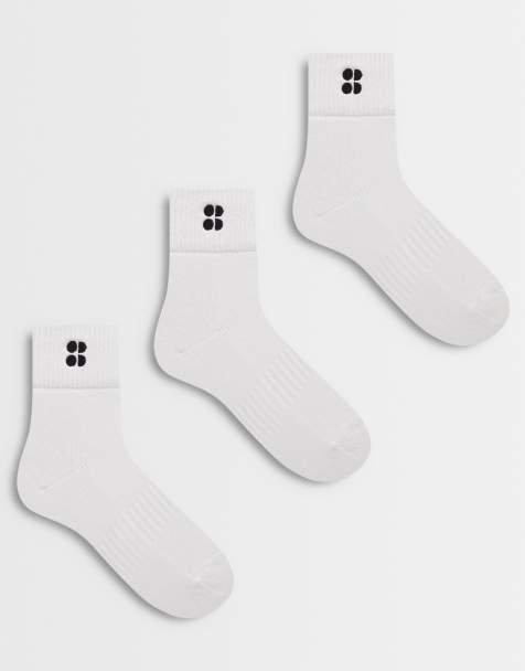 Sweaty Betty Essentials 3 pack mini crew sock in white - view 1