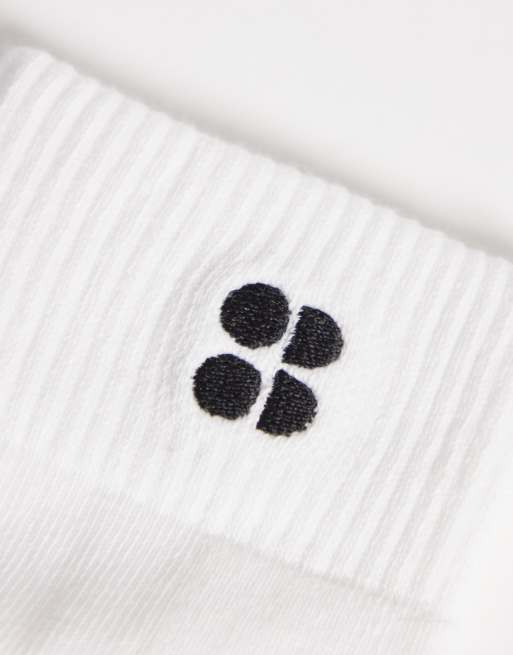 Sweaty Betty Essentials 3 pack mini crew socks in white, 2 of 3