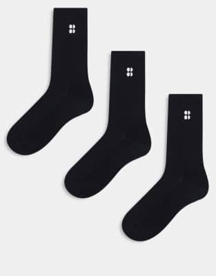 Sweaty Betty - Essentials 3er-Pack Socken in Schwarz