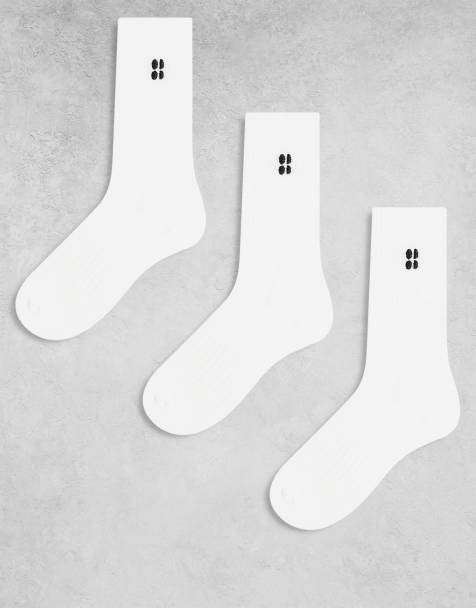 Sweaty Betty - Essentials - Pakke med 3 par hvide crew-sokker - view 1