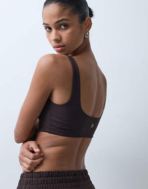 Sweaty Betty Glow Studio bra in brown marl - view 1