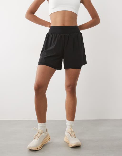 Sweaty Betty power 6"" texturerade perforerade meshshorts i svart, 3 av 5