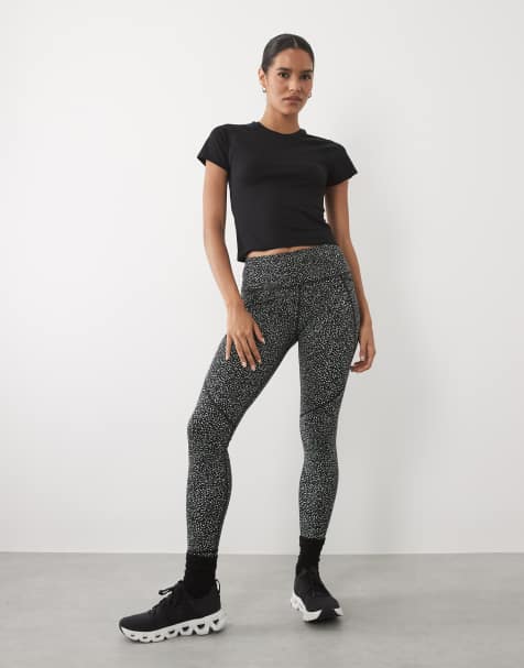 Sweaty Betty Power legginsy treningowe 7/8 w czarny mikro wzór w kropki - view 1