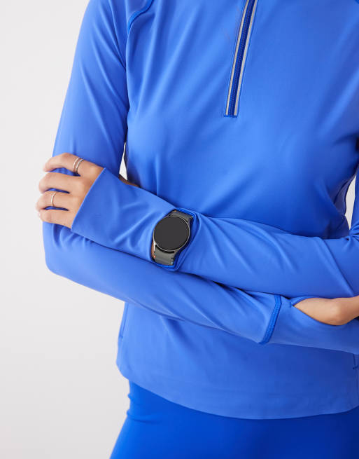 Sweaty Betty Runner's High bonded half zip jacket in blue, 4 of 4