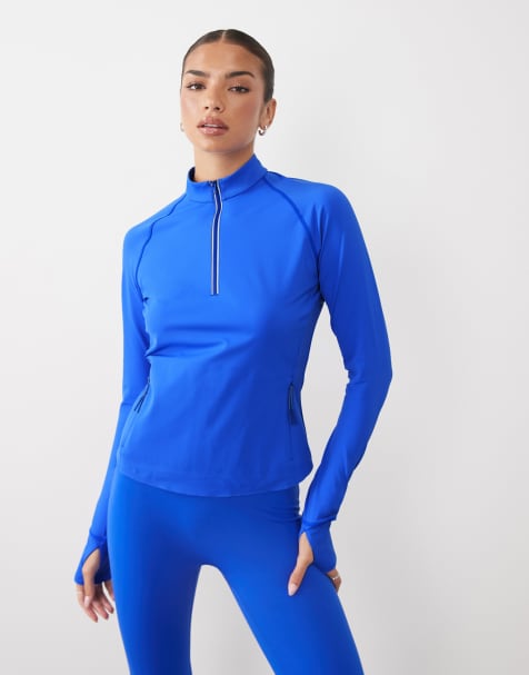 Sweaty Betty Runner's High gelijmd jack met halve rits in blauw - view 1