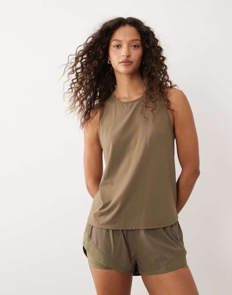 Sweaty Betty Runner's High Tank in khaki brown - view 1