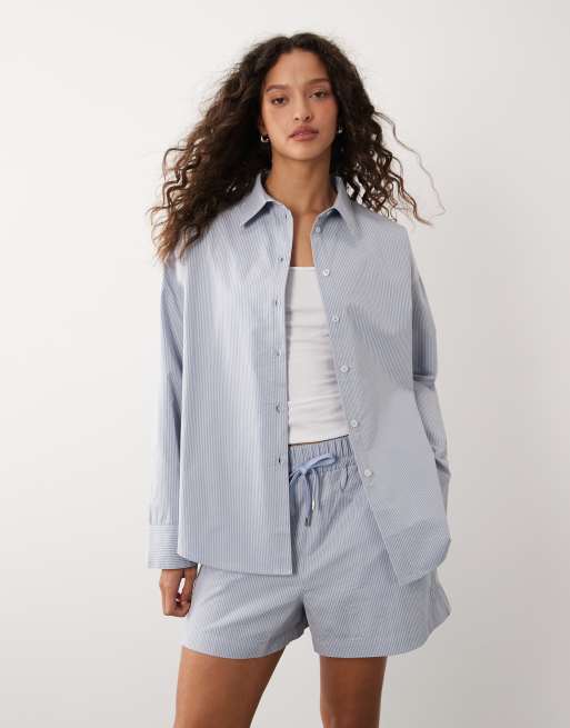 Sweaty - Betty - Short d'été à rayures - Bleu/blanc multicolore