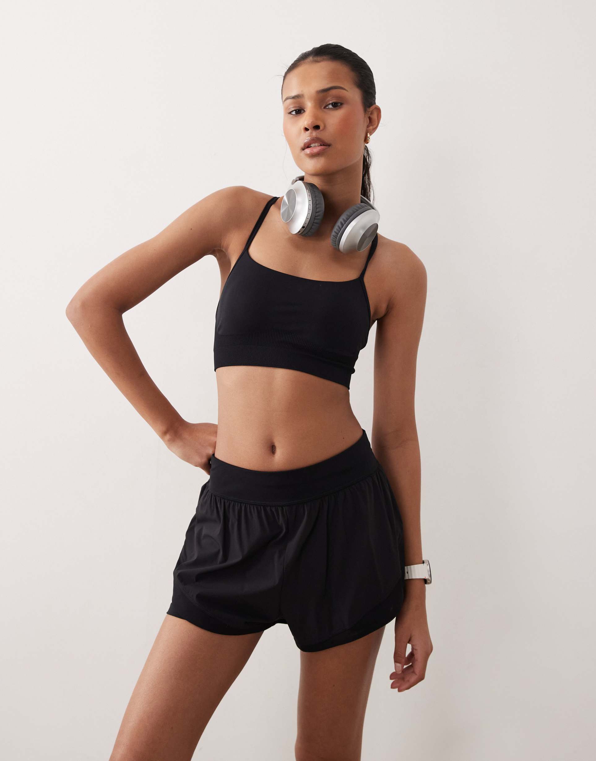 sweaty betty spirit restored seamless yoga bra in black