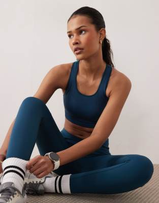 Sweaty Betty Stamina seamless sports bra in deep green