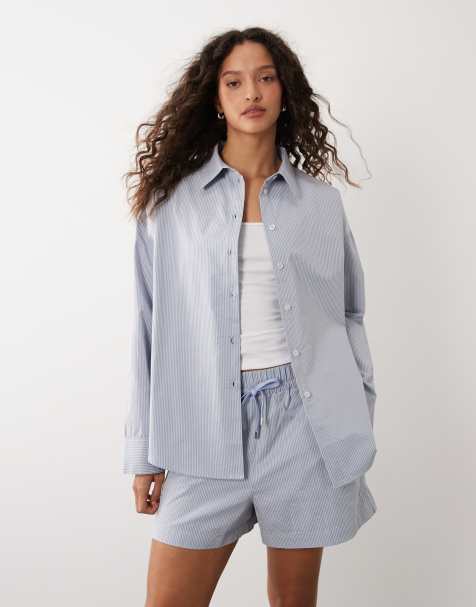Sweaty Betty – Summer – Blå och vitrandiga shorts - view 1