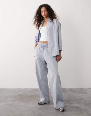 Sweaty Betty Summer Stripe Regular Trouser in blue and white stripe