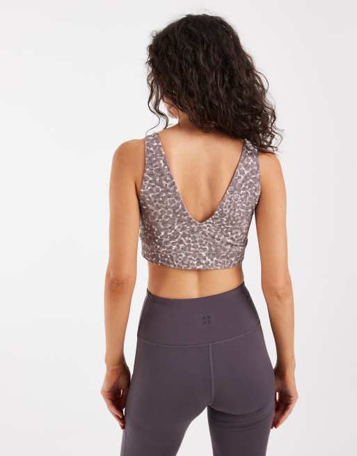 Sweaty Betty Ultimate Studio Voop bra in animal print, 4 of 4