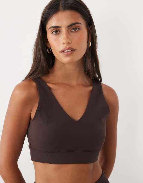 Sweaty Betty Ultimate Studio Voop Sport-BH in Espresso-Braun - view 1