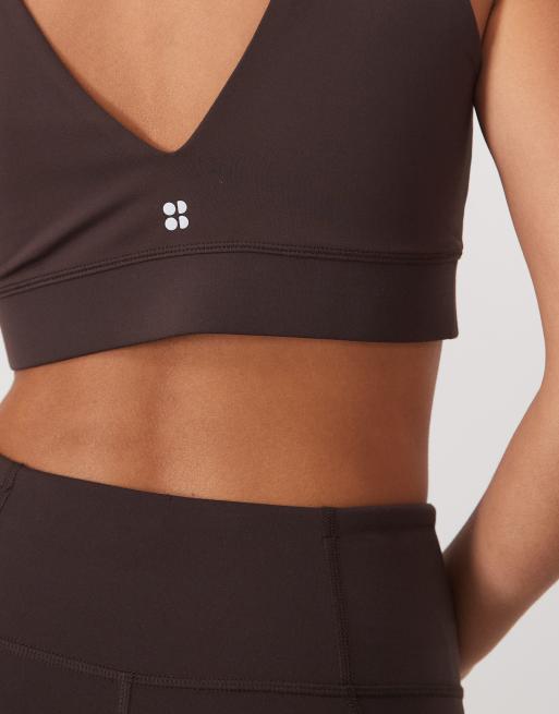 Sweaty Betty Ultimate Studio Voop sports-BH i espresso brown, 4 af 4