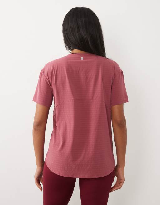 Sweaty Betty Ultimate Train loose rib t-shirt in pink, 3 of 4