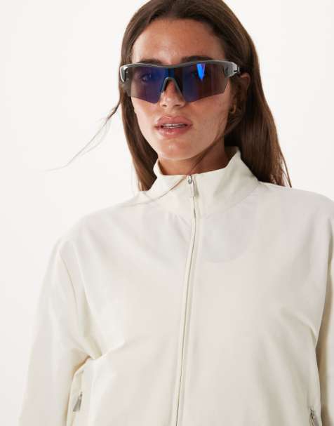 Sweaty Betty veste zippée texturée en seersucker blanche - view 1