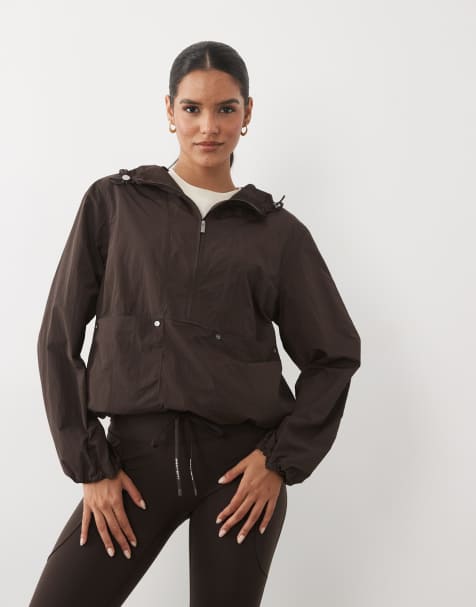 Sweaty Betty wind breaker in espresso brown - view 1