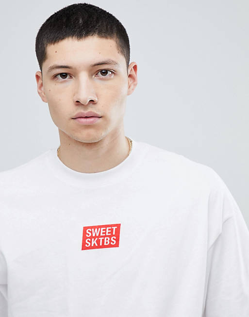 SWEET SKTBS T-Shirt Chest Logo Print White ASOS
