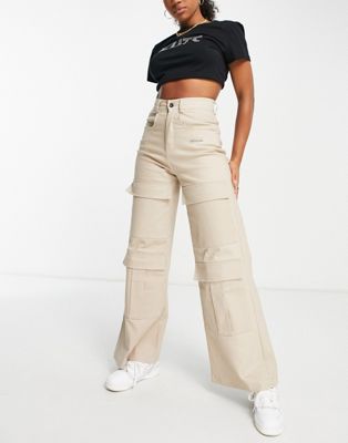 Sxith June cargo trousers in beige