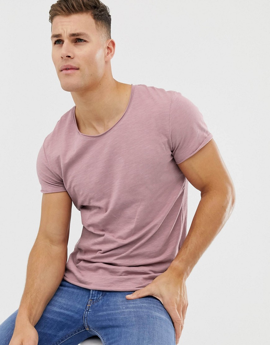 Syren longline t-shirt med rund hals fra Jack & Jones Essentials-Pink