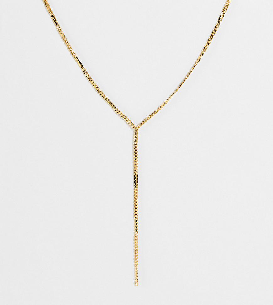 фото Т-образное ожерелье с позолотой 14 карат asos design curve-золотистый asos curve