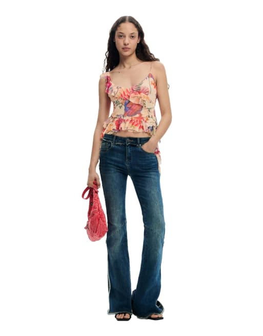T-shirt Desigual conçu par Mr. Christian Lacroix au coloris orange
