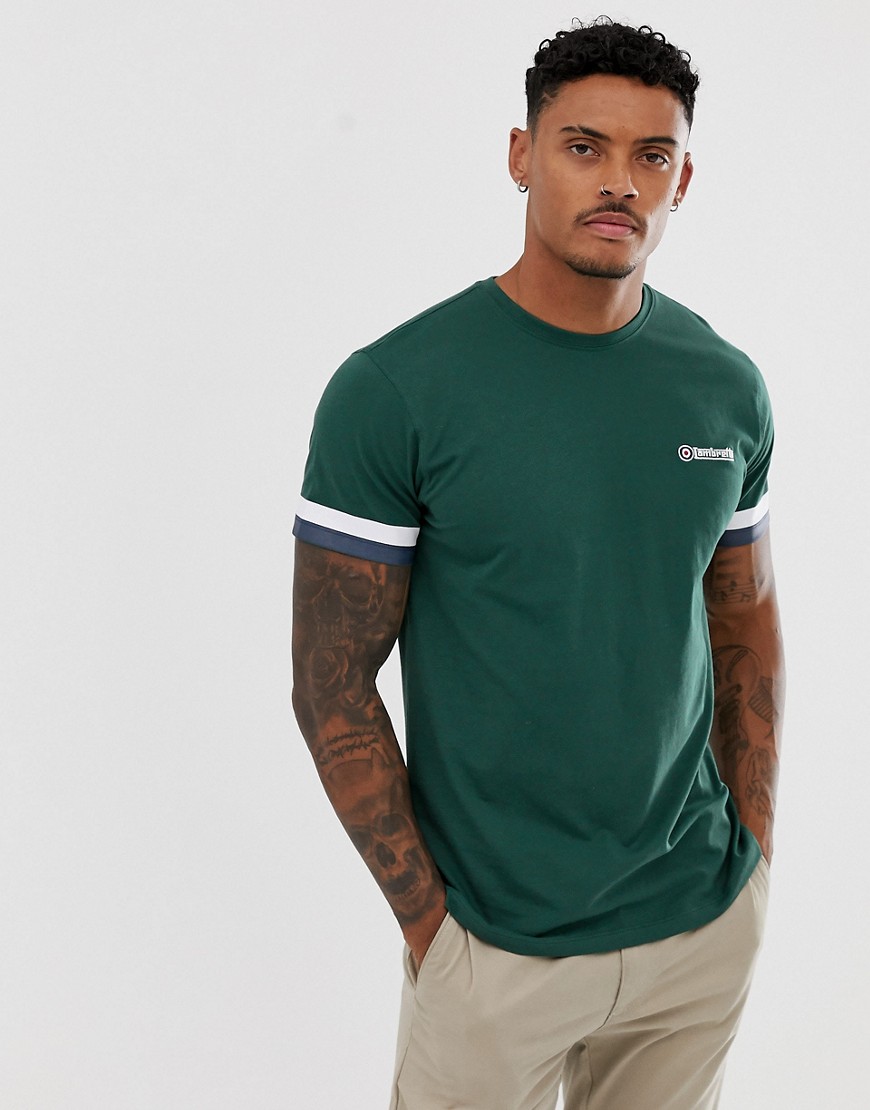 T-shirt med bånd på ærmet fra Lambretta-Grøn