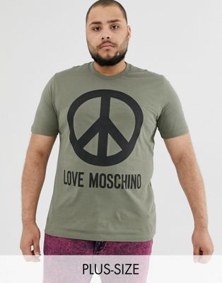 T-shirt med fredslogo fra Love Moschino-Grøn