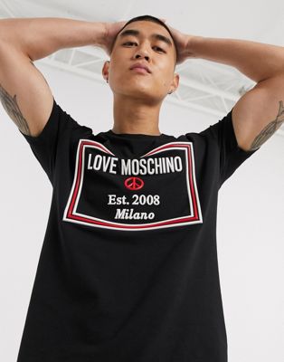 T-shirt med gummilogo fra Love Moschino-Sort
