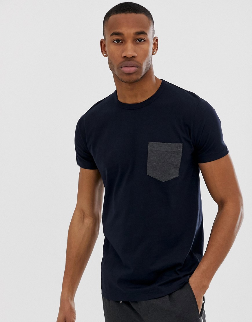 T-shirt med kontrastfarvet lomme fra French Connection-Multifarvet