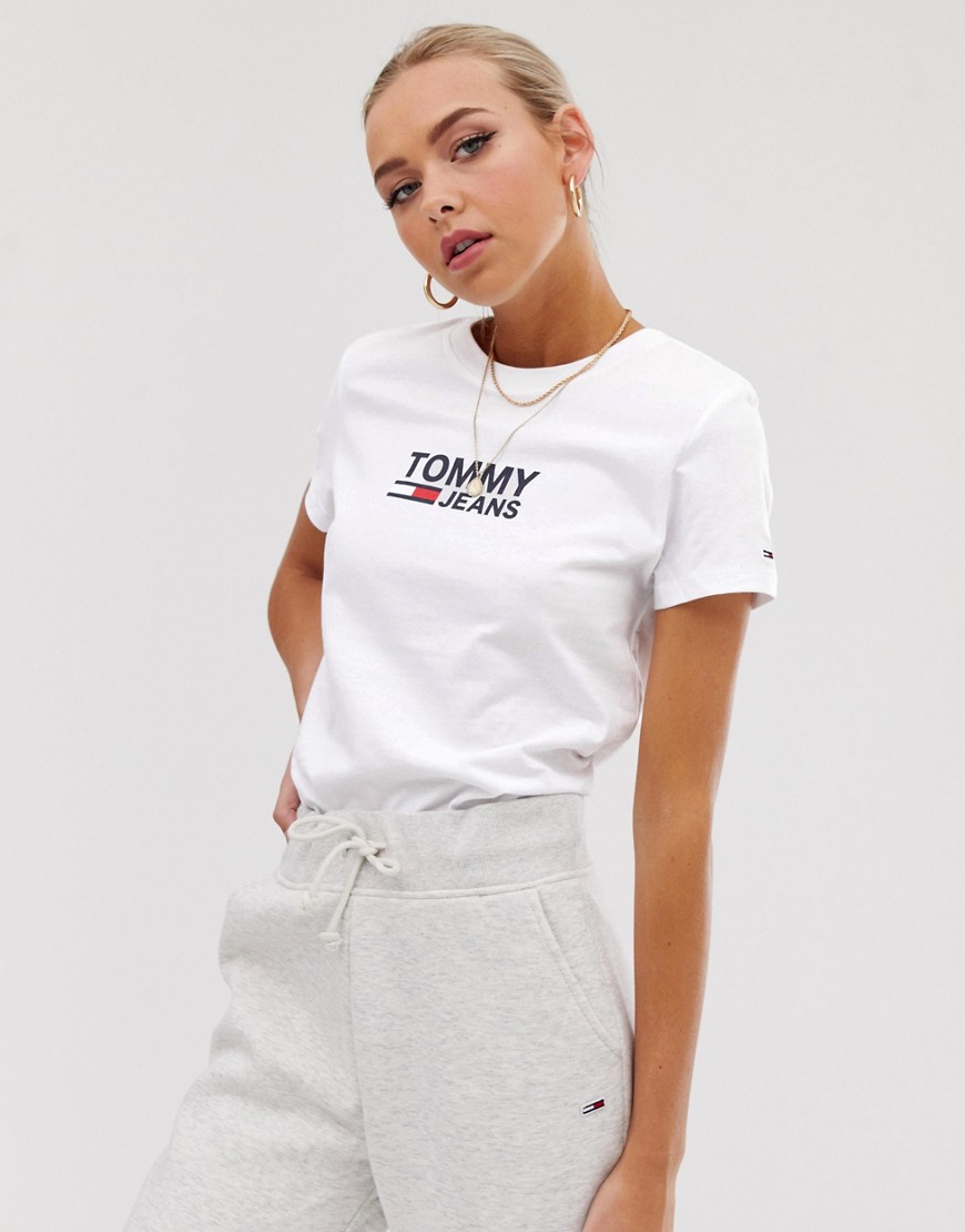T-shirt med logo fra Tommy Jeans-Hvid