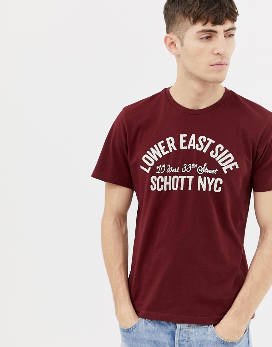 T-shirt med print fra Schott-Rød
