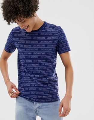 T-shirt med print over det hele fra Love Moschino-Marineblå