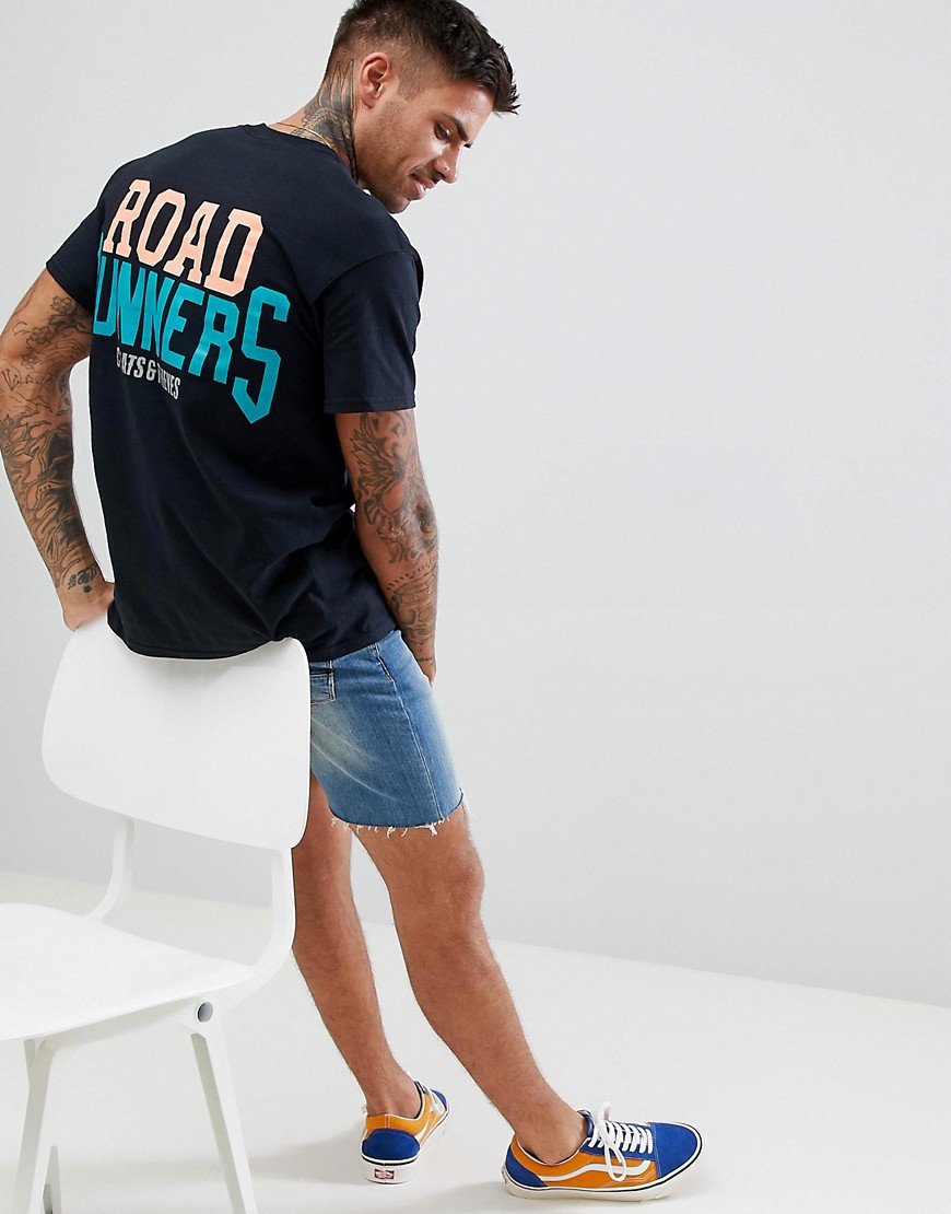 T-shirt med Road Runner print på ryggen fra Cheats & Thieves-Sort