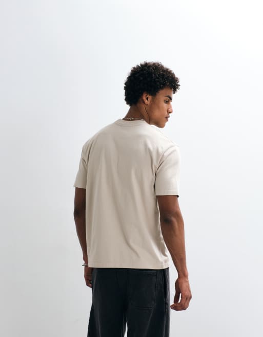 T-shirt vestibilità classica beige slavato con logo Pegador, 5 di 5