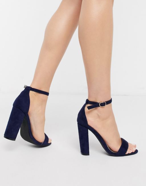 Tacones con minimalista en azul marino de Glamorous ASOS