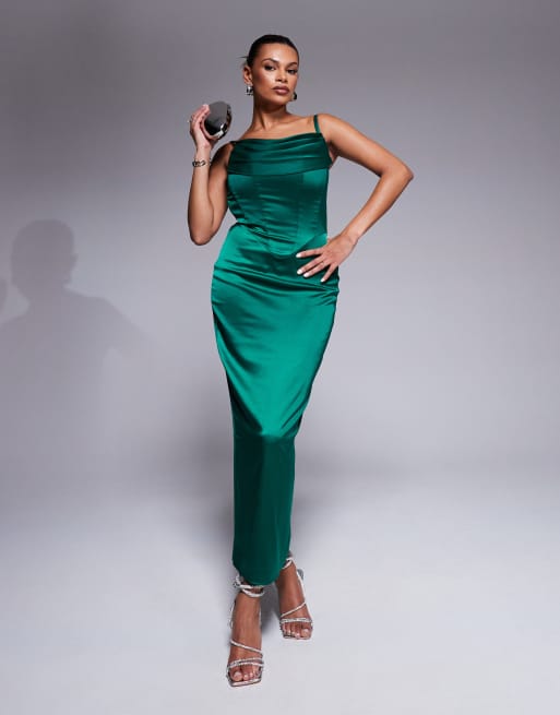 ぴのこ　andresd satin dress Long, elegant glossy satin dress PINKO → Shop Online