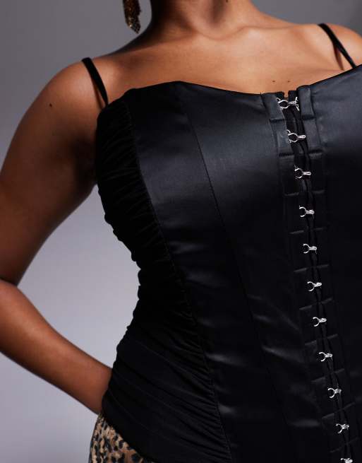 Taideux fuller bust Cassandra satin boned corset top with