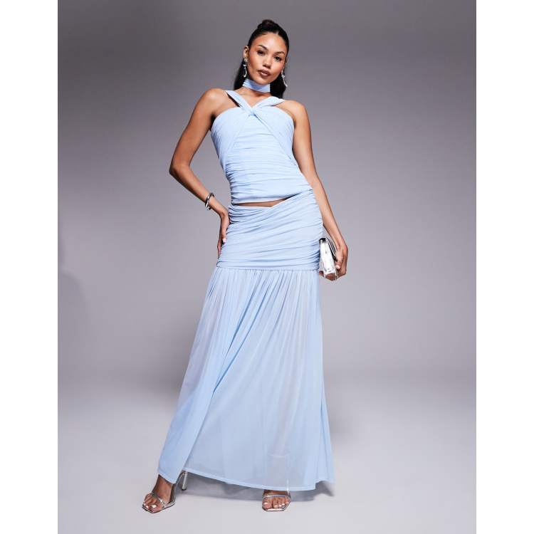 ★SURFEA★ SLIT SKIRT_SKY BLUE Women's Juniors/Plus Size Stretch Denim Long Mermaid