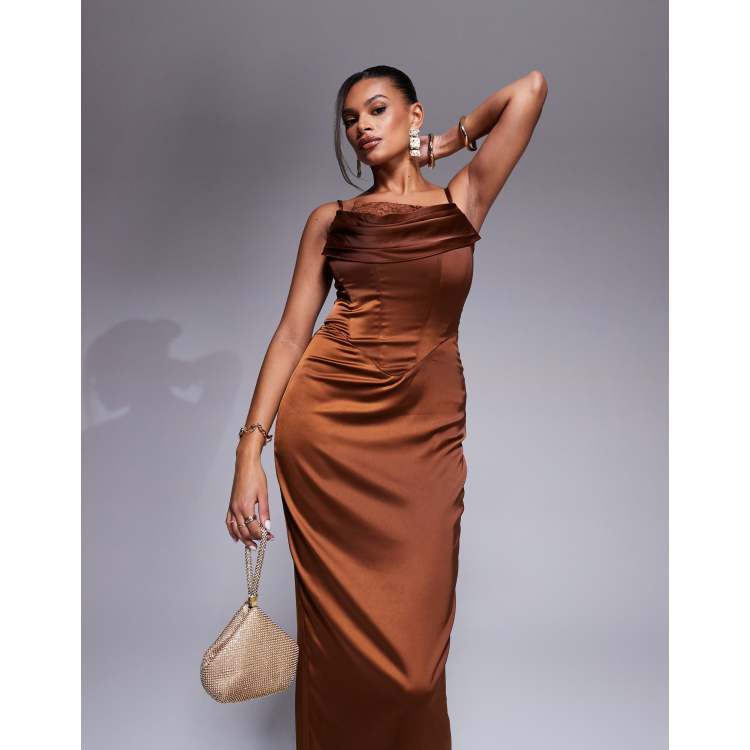 ワンピース ETMON Bustier Set Dress, Brown 207208430-1-mediumbrown?$