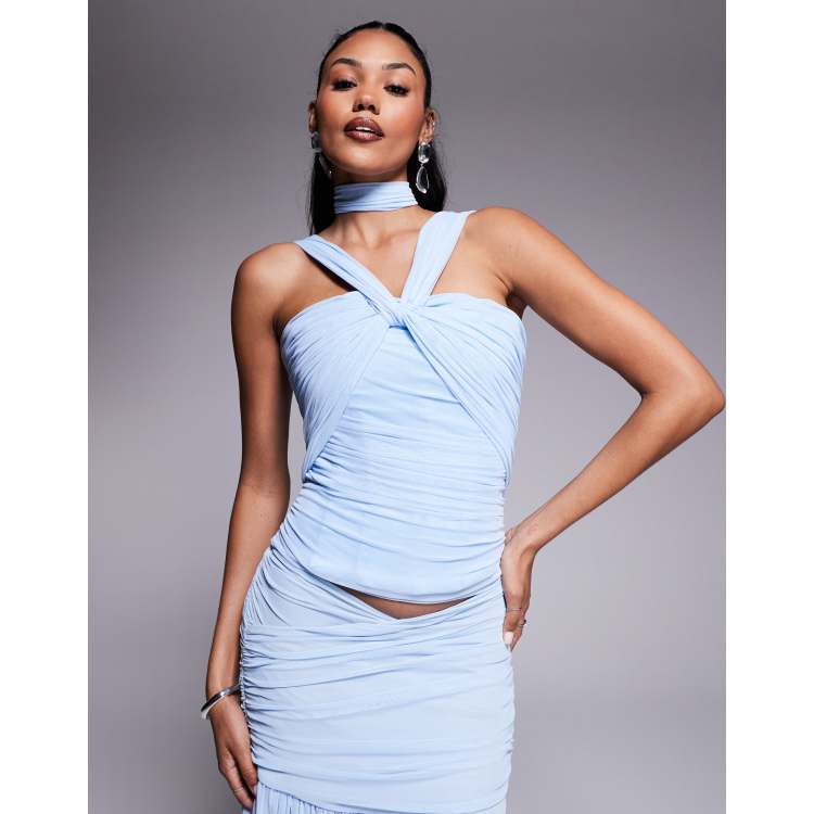 Taideux fuller bust Selena mesh and satin corset top with