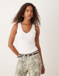 [Tala] Tala 365 2 way racer tank in cream-White M Cream