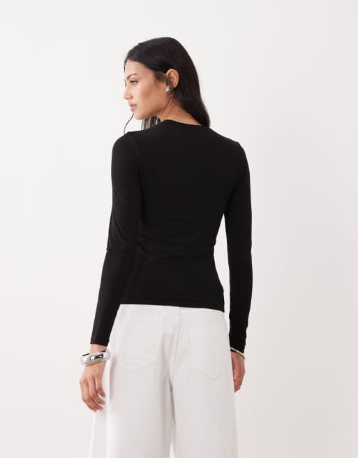 Tala 365 long sleeve top in black, 4 of 4
