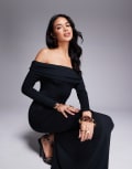 [Tala] Tala 365 ruched off the shoulder maxi dress in black 16-18 Black