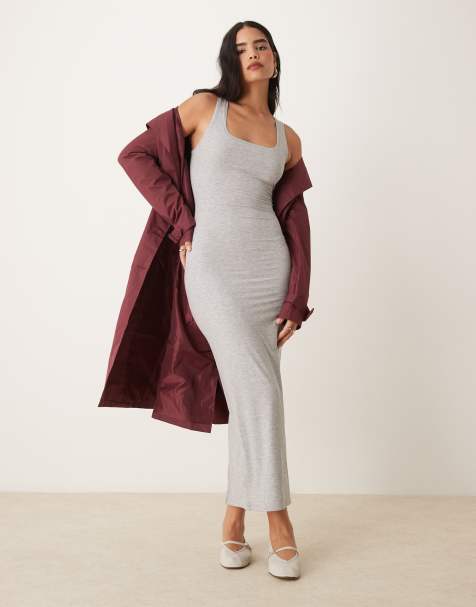 Tala 365 sculpting lounge square neck maxi dress in gray - view 1