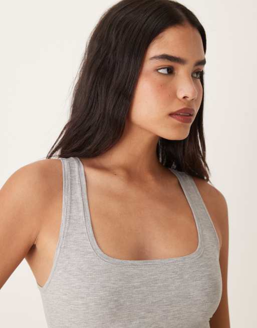 Tala 365 sculpting lounge square neck maxi dress in gray | ASOS