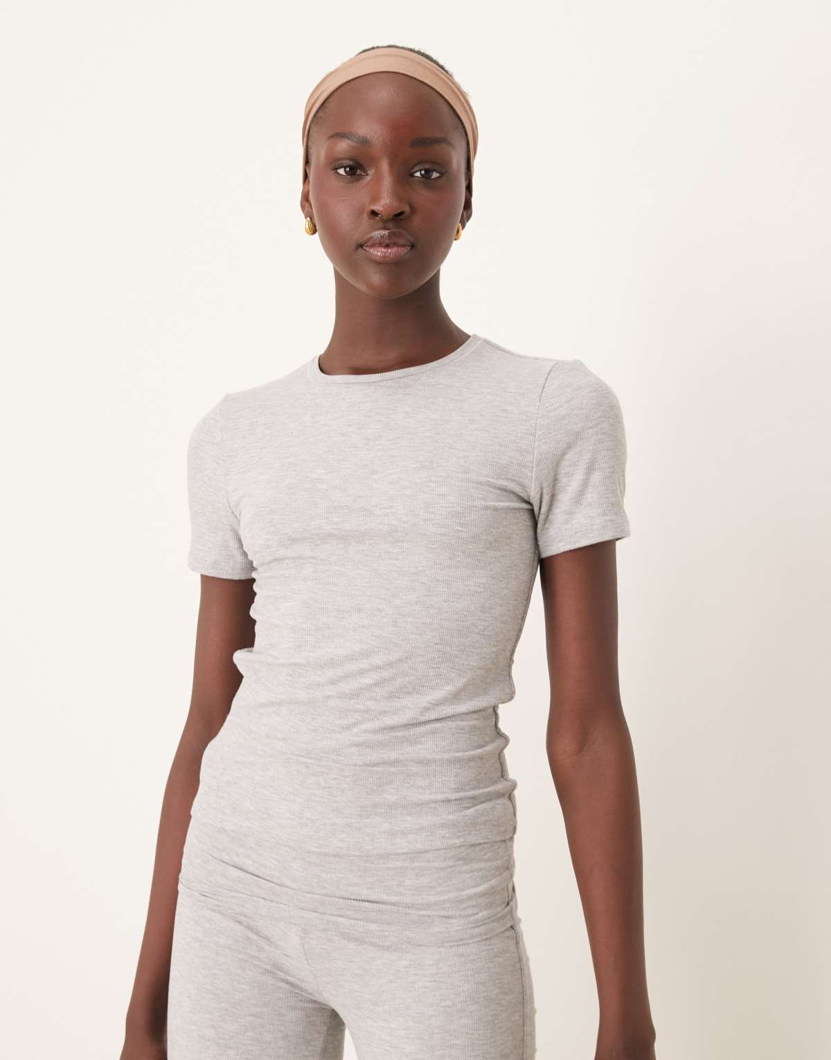 Tala 365 short sleeve t-shirt longer length in grey marl